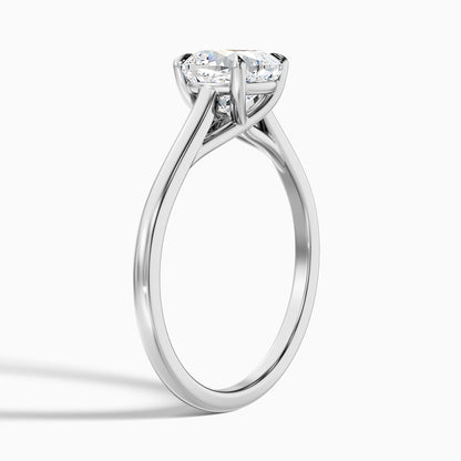 Joy 2.5 Carat Cushion Cut Solitaire Lab Grown Engagement Ring in 18k White Gold