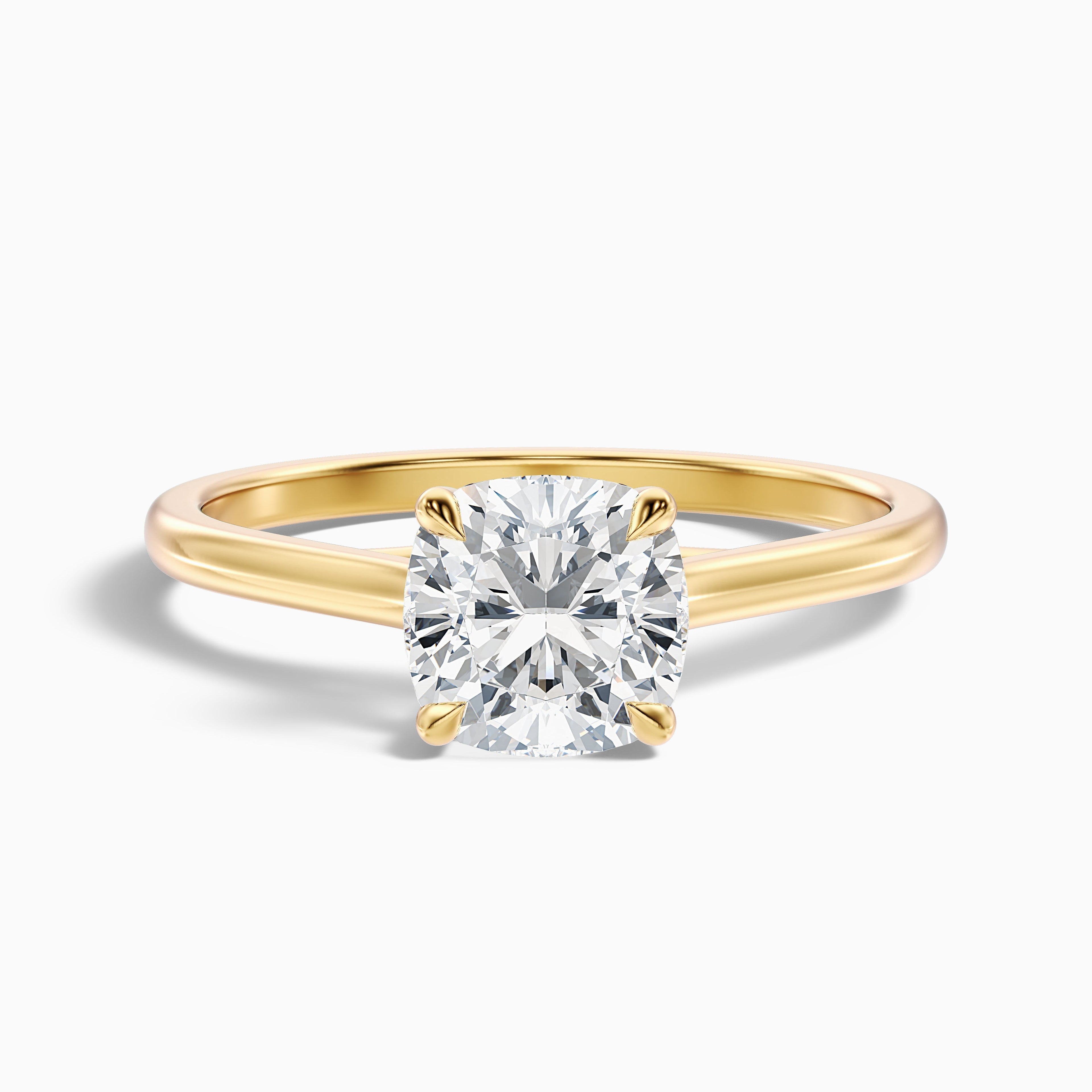 Joy 5 Carat Cushion Cut Solitaire Lab Grown Engagement Ring in 18k Rose Gold