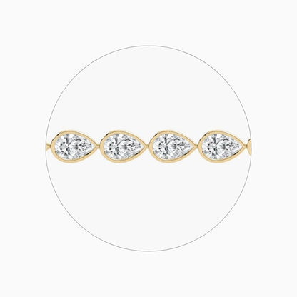 Adira 16 Carat Pear Cut Lab Grown Diamonds Tennis Bracelet