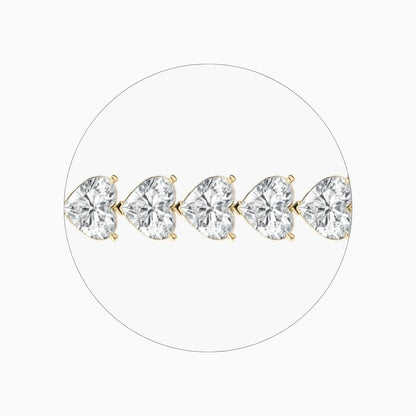Mariah 44 Carat Heart Shaped Lab Grown Diamonds Tennis Bracelet