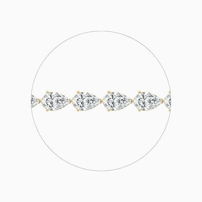 Ensley 30 Carat Pear Cut Lab Grown Diamonds Tennis Bracelet
