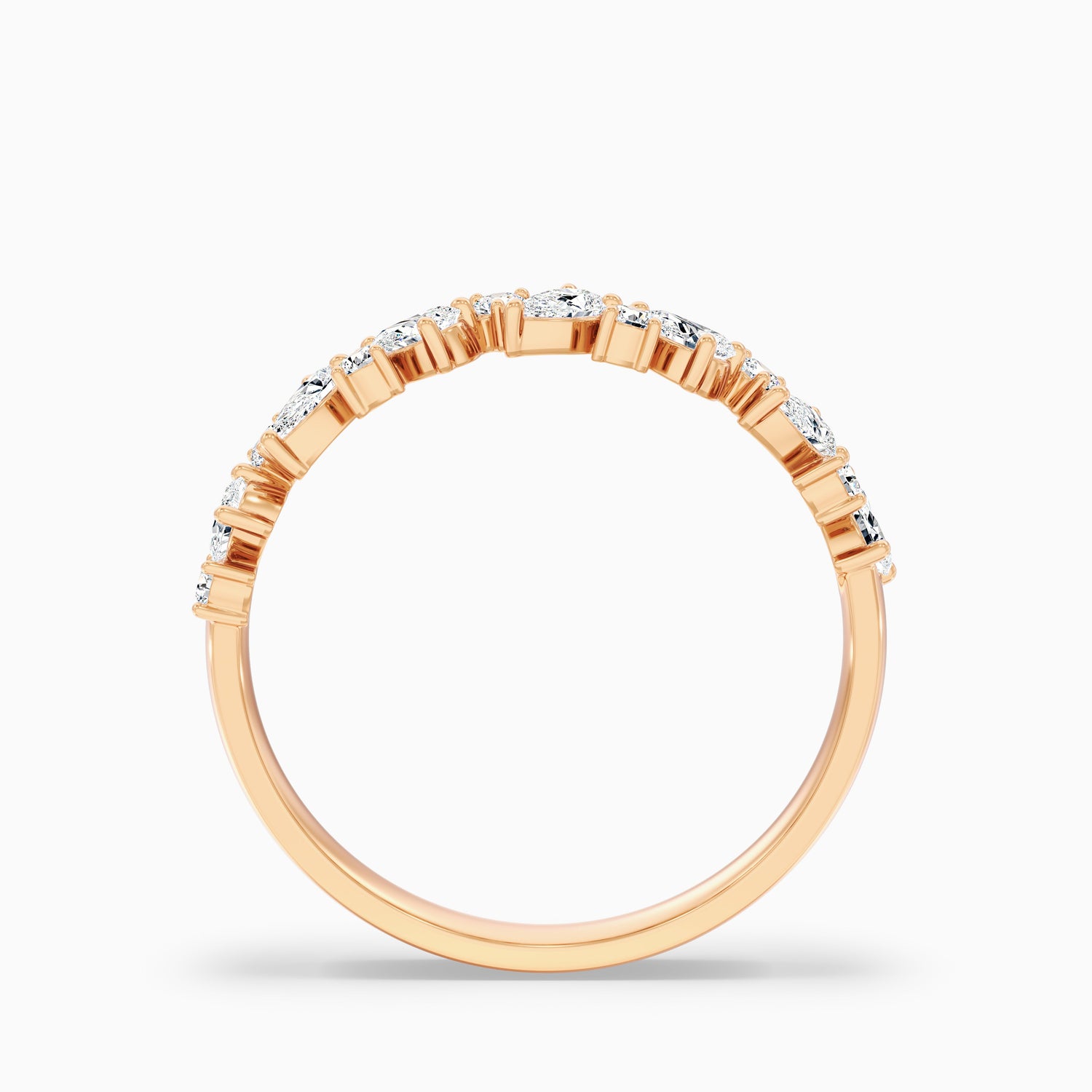 Charlotte Round and Pear Cut Half Eternity Lab Grown Diamond Band