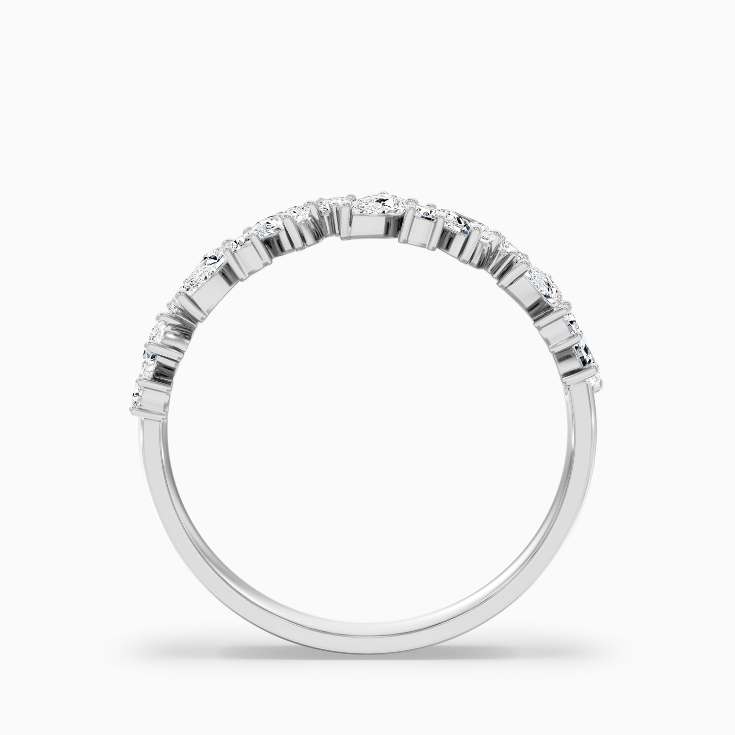 Charlotte Round and Pear Cut Half Eternity Lab Grown Diamond Band