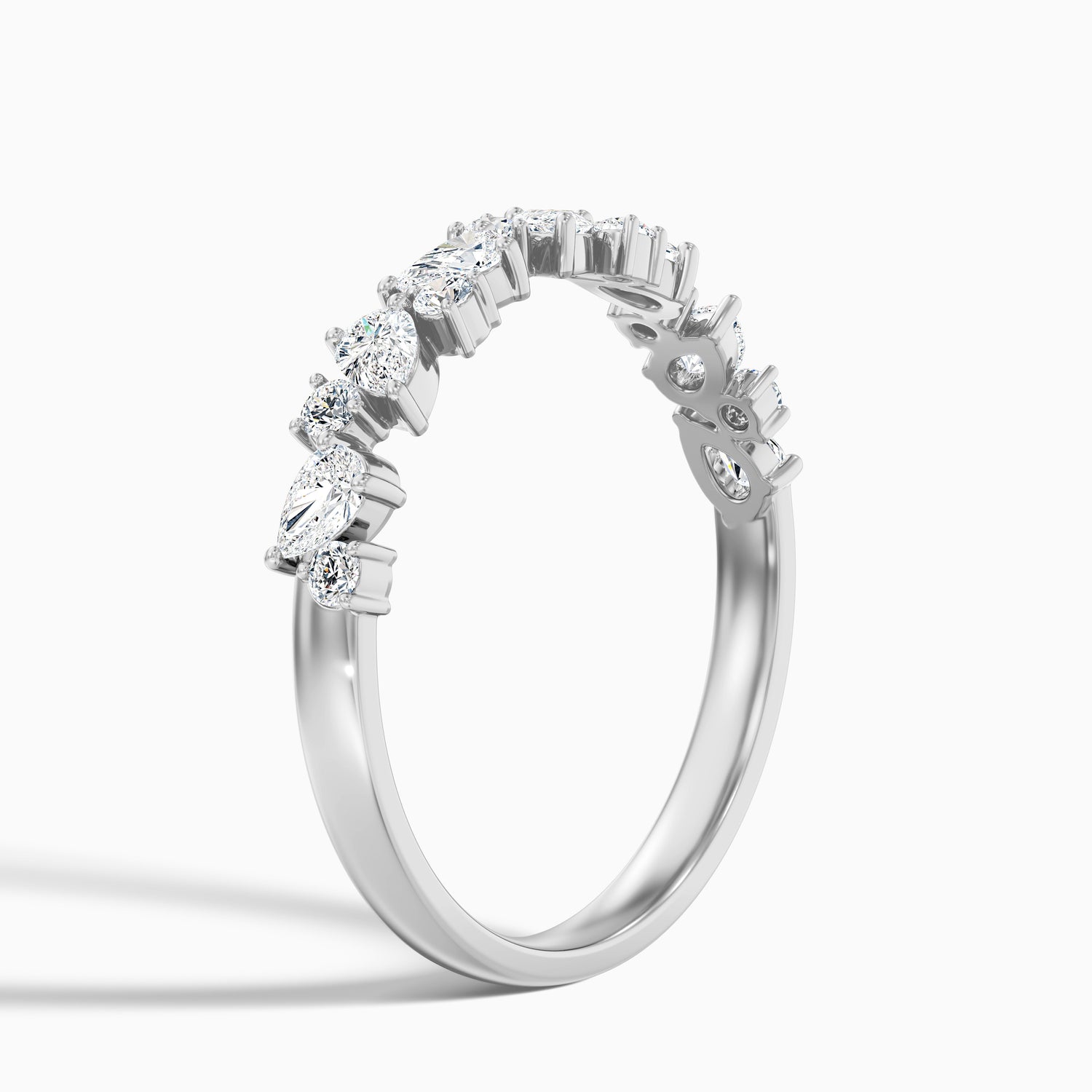 Charlotte Round and Pear Cut Half Eternity Lab Grown Diamond Band