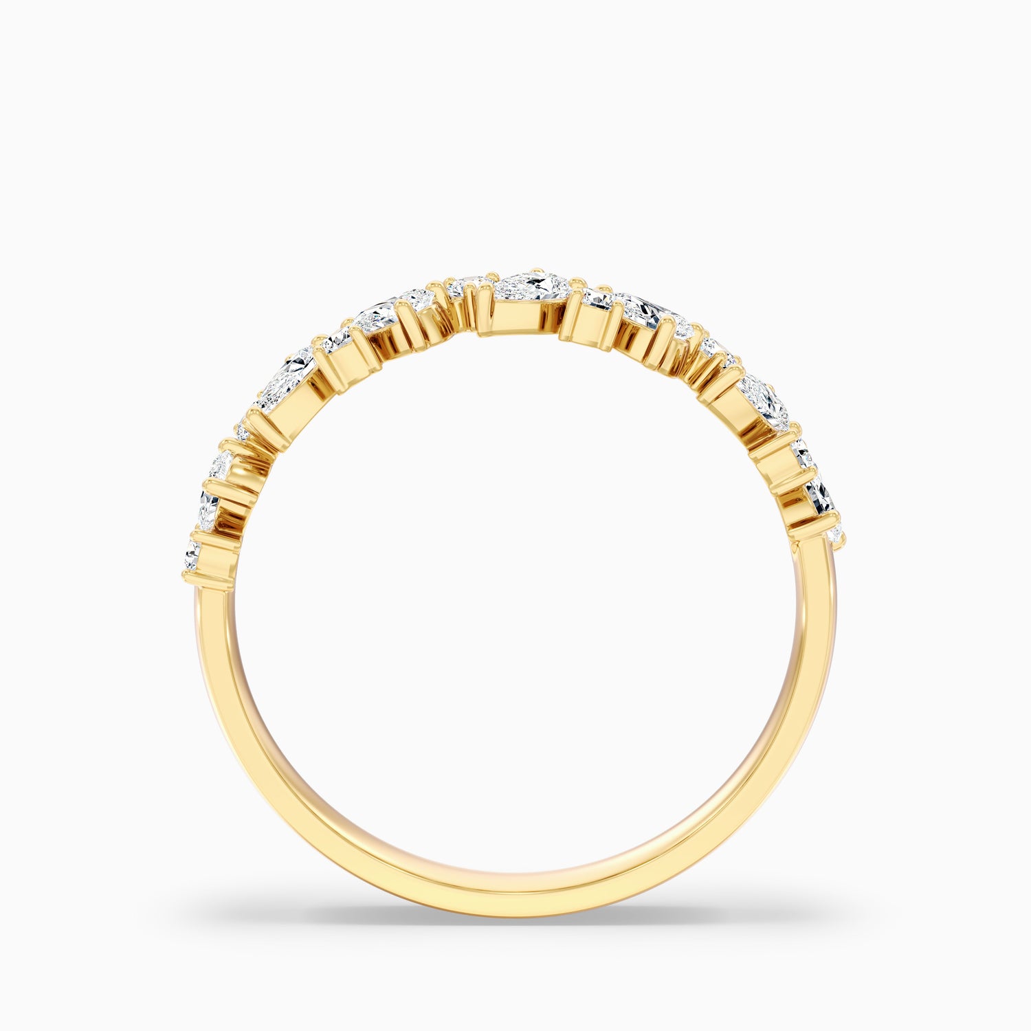 Charlotte Round and Pear Cut Half Eternity Lab Grown Diamond Band