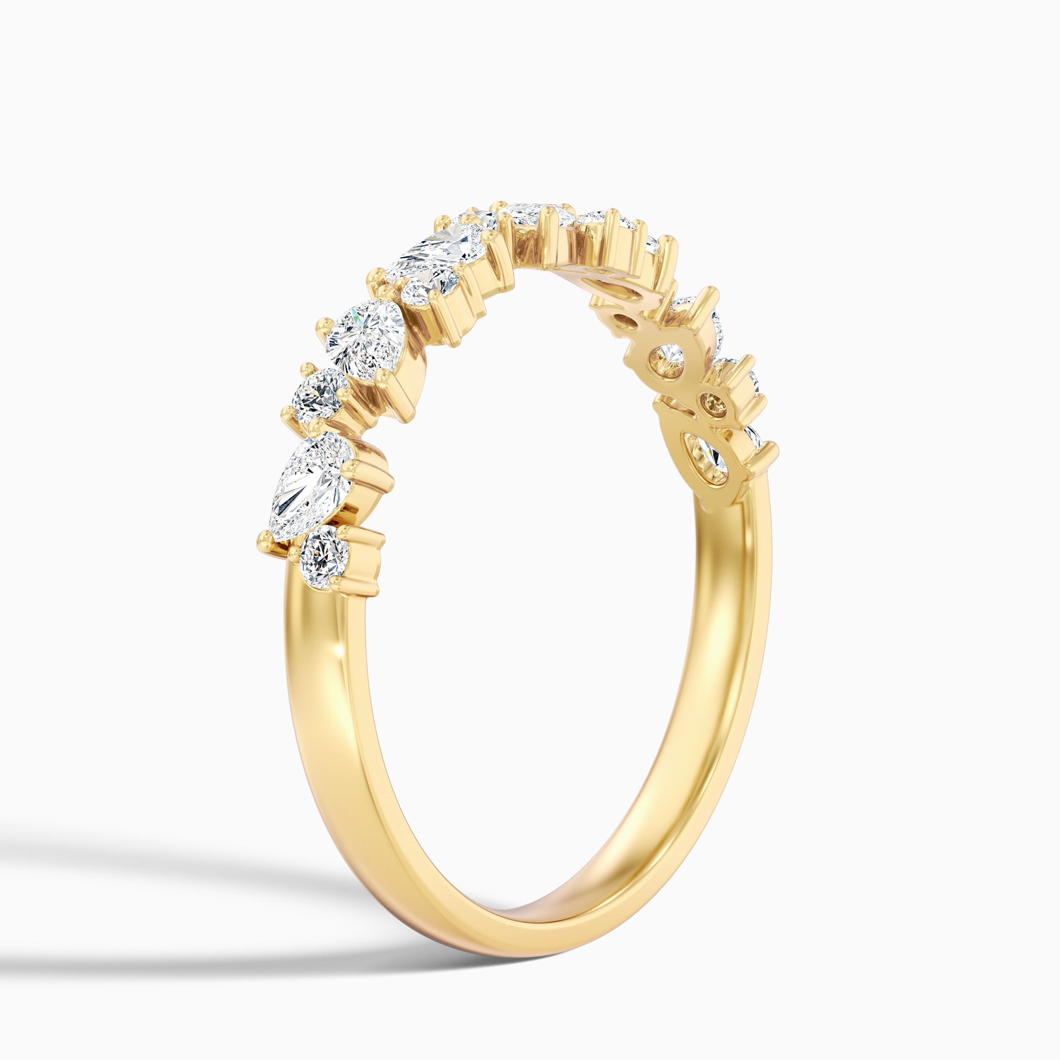 Charlotte Round and Pear Cut Half Eternity Lab Grown Diamond Band