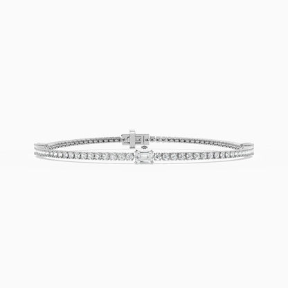 Ellie Round And Emerald Lab Grown Diamond Ingrid Tennis Bracelet
