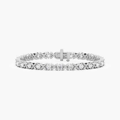 Kiera Round Lab Grown Diamond Starburst Tennis Bracelet