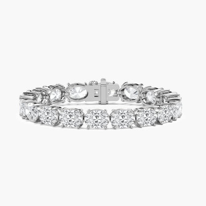 Dalia 34 Carat Oval Cut Lab Grown Diamonds Tennis Bracelet