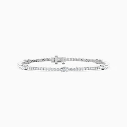 Elena Oval And Round Cut Lab Grown Diamond Tennis Bracelet