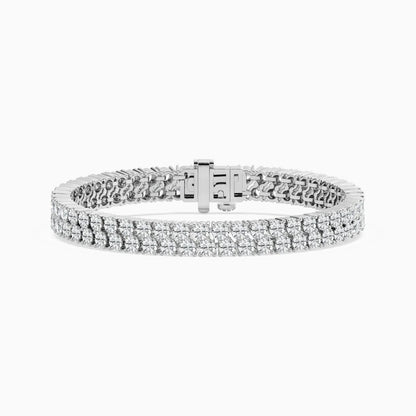 Delia Round Cut Lab Grown Diamond Mirror Magic Tennis Bracelet