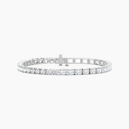 Josie Round And Emerald Lab Grown Diamond Tennis Bracelet