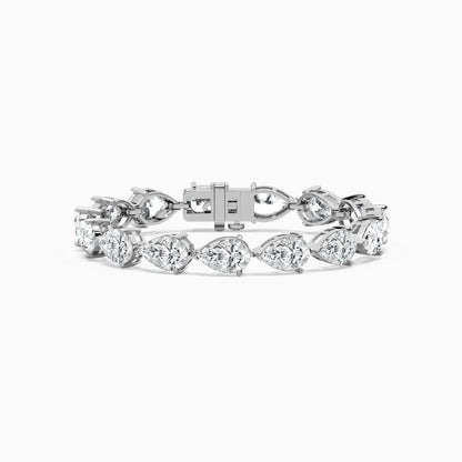 Ensley 30 Carat Pear Cut Lab Grown Diamonds Tennis Bracelet