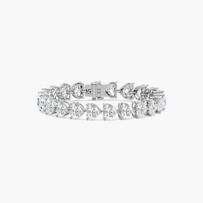 Mariah 44 Carat Heart Shaped Lab Grown Diamonds Tennis Bracelet