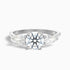 Amaya 1.5 Carat Round 3 Stone Moissanite Diamond Ring With Pear Side Stone in 18k White Gold  DestGlow