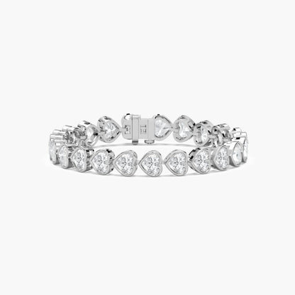 Wendy 23 Carat Heart Shaped Lab Grown Diamonds Tennis Bracelet