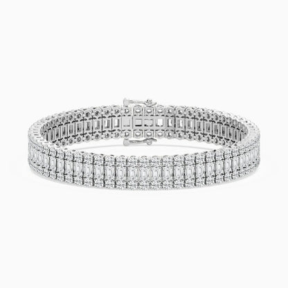 Dylan Emerald And Round Diamond Concentric Tennis Bracelet