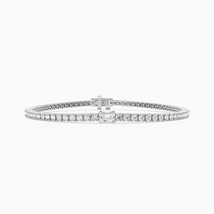 Erika Round And Emerald Lab Grown Diamond Shimmer Tennis Bracelet