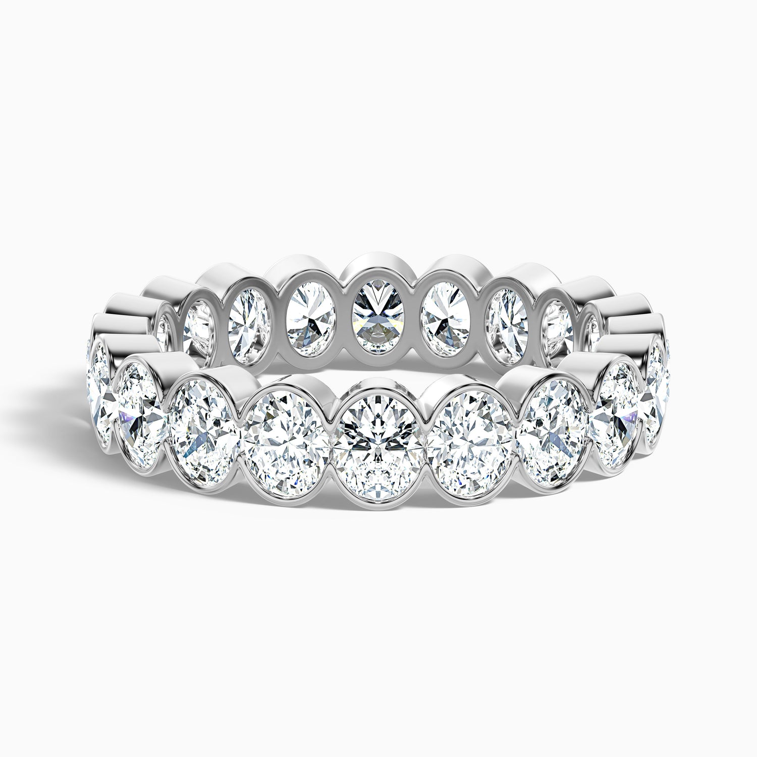 Angelica Oval Cut Eternity Lab Grown Diamond Half Bezel Wedding Band