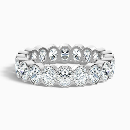 Angelica Oval Cut Eternity Lab Grown Diamond Half Bezel Wedding Band