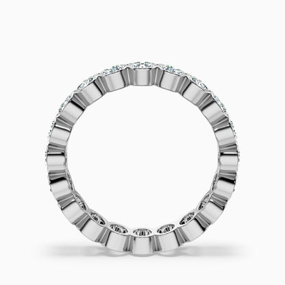 Angelica Oval Cut Eternity Lab Grown Diamond Half Bezel Wedding Band
