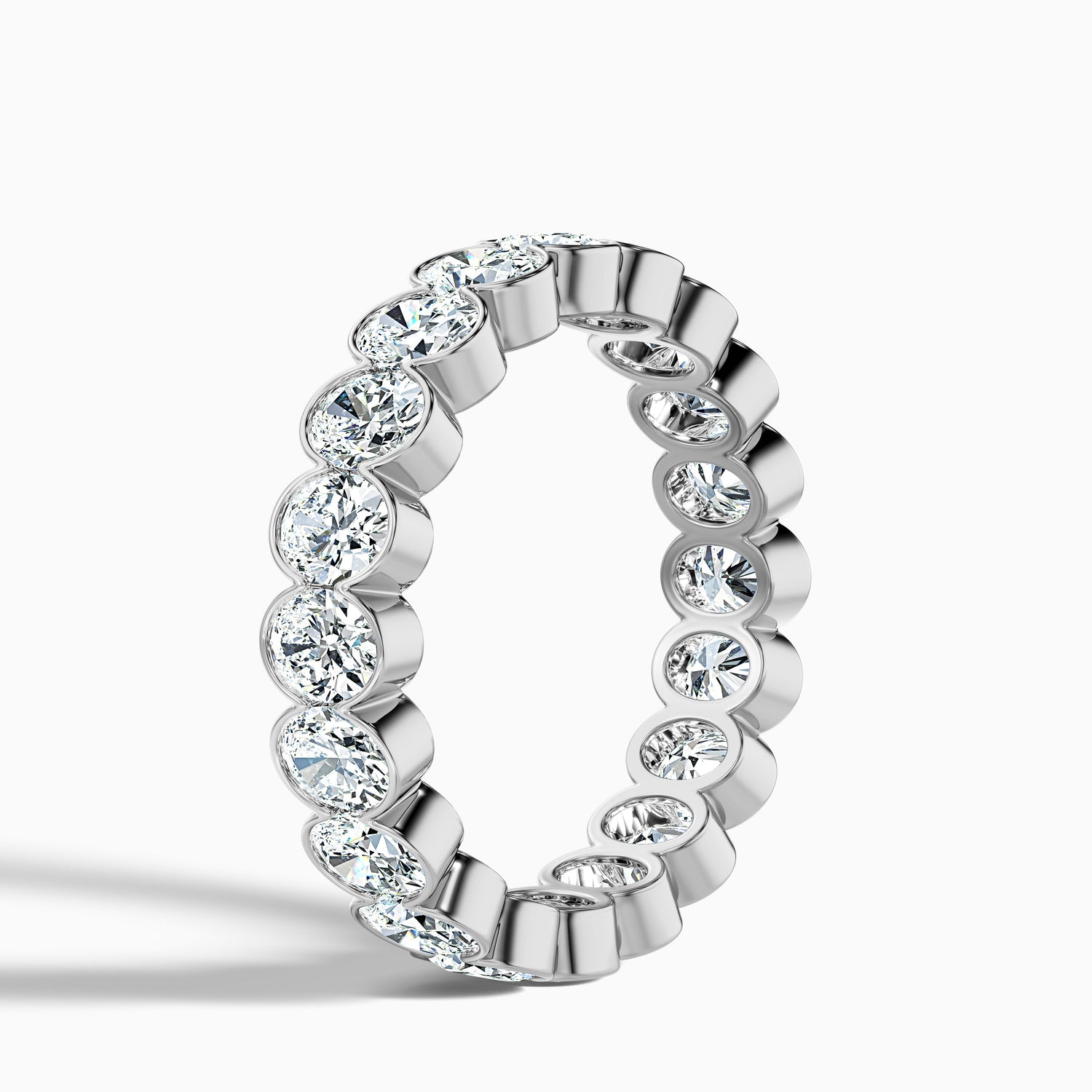 Angelica Oval Cut Eternity Lab Grown Diamond Half Bezel Wedding Band