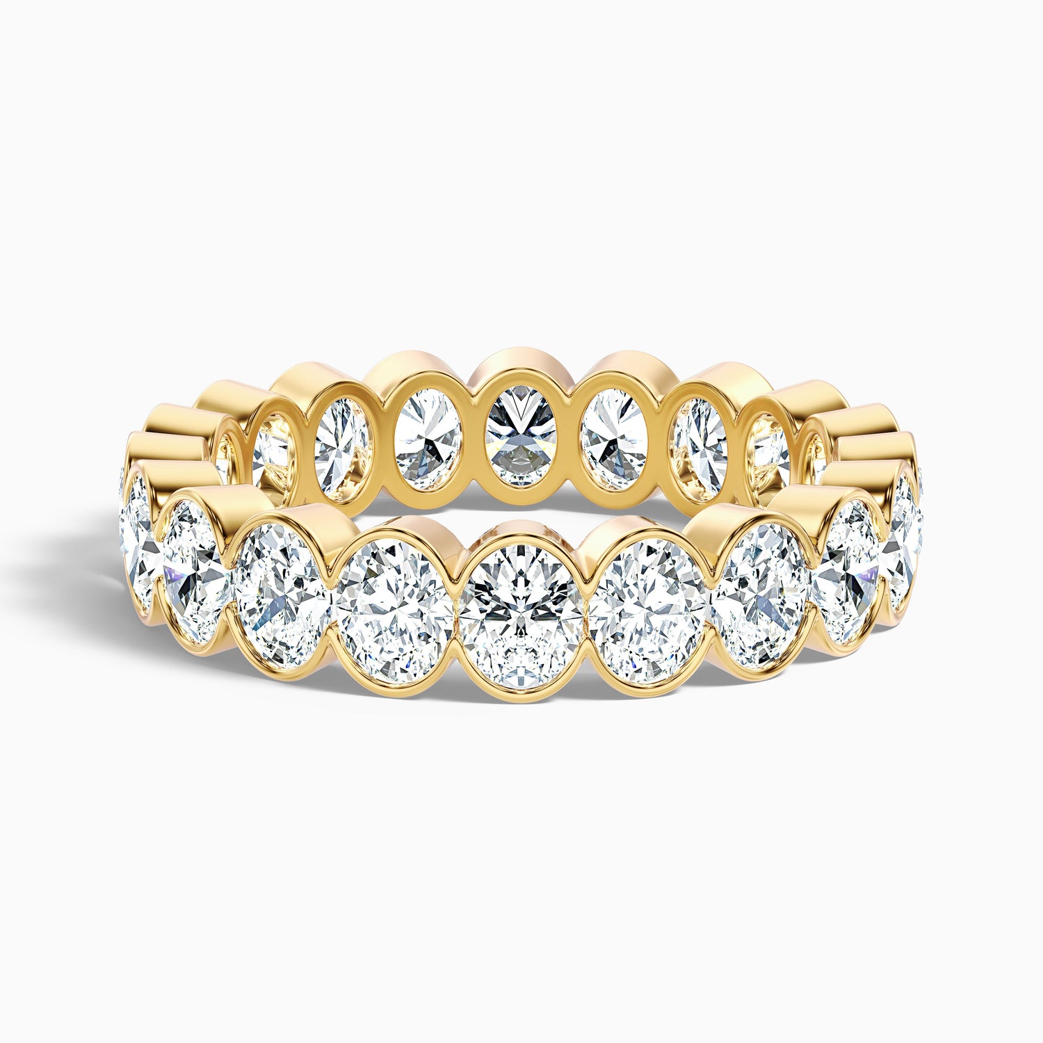 Angelica Oval Cut Eternity Lab Grown Diamond Half Bezel Wedding Band