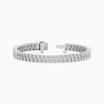 Delia Round Cut Lab Grown Diamond Mirror Magic Tennis Bracelet