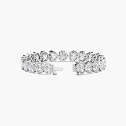 Wendy 23 Carat Heart Shaped Lab Grown Diamonds Tennis Bracelet