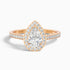 Elena 2.5 Carat Pear Halo Pave Moissanite Diamond Ring in 10k Rose Gold  DestGlow