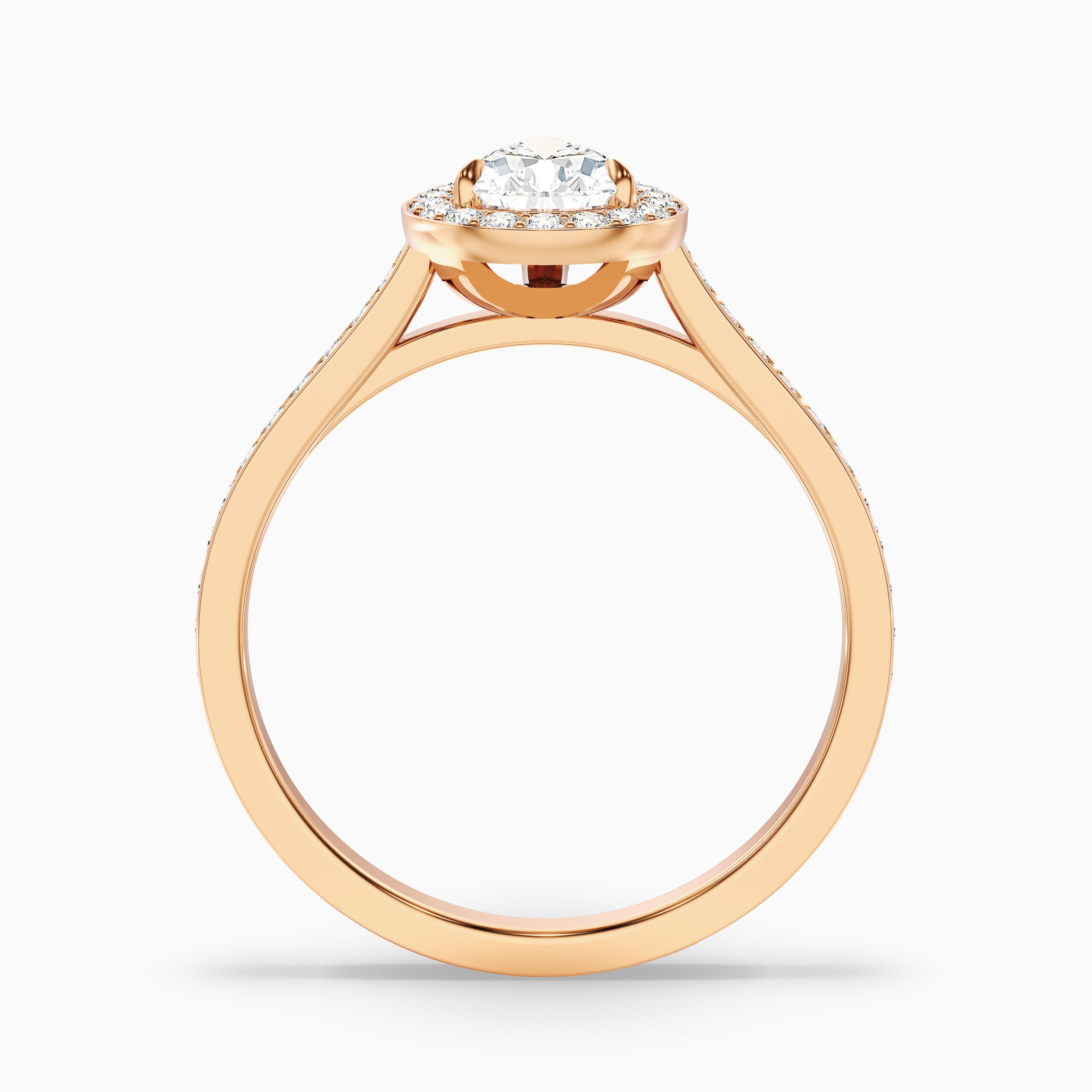 Elena 1.5 Carat Pear Halo Pave Moissanite Diamond Ring in 14k White Gold  DestGlow