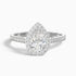 Elena 5 Carat Pear Halo Pave Moissanite Diamond Ring in 14k White Gold  DestGlow