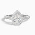 Elena 3 Carat Pear Halo Pave Moissanite Diamond Ring in 10k White Gold  DestGlow