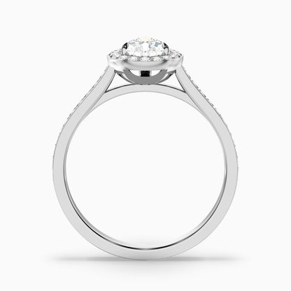 Elena 4.5 Carat Pear Halo Pave Moissanite Diamond Ring in 10k Yellow Gold  DestGlow