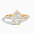 Elena 5.5 Carat Pear Halo Pave Moissanite Diamond Ring in 18k Yellow Gold  DestGlow