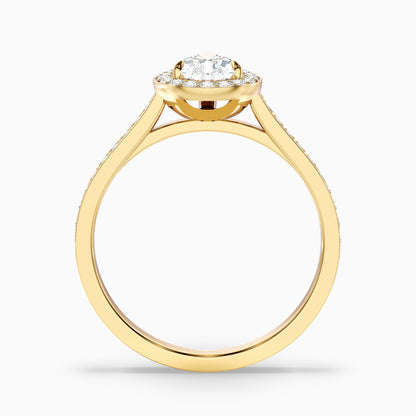 Elena 5.5 Carat Pear Halo Pave Moissanite Diamond Ring in Platinum