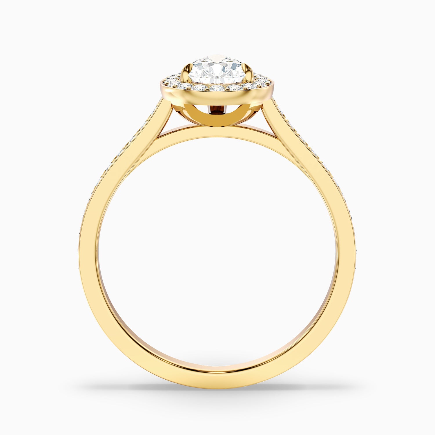 Elena 1.5 Carat Pear Halo Pave Moissanite Diamond Ring in 925 Sterling Silver