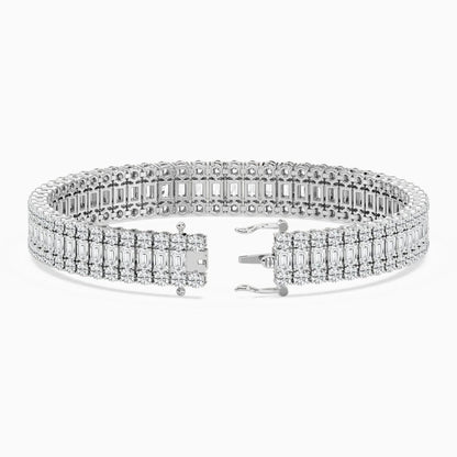 Dylan Emerald And Round Diamond Concentric Tennis Bracelet