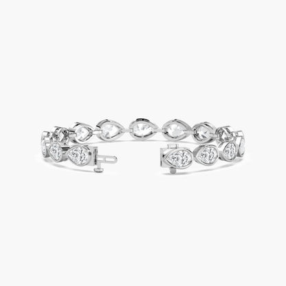 Adira 16 Carat Pear Cut Lab Grown Diamonds Tennis Bracelet