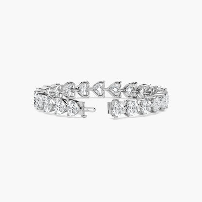 Mariah 44 Carat Heart Shaped Lab Grown Diamonds Tennis Bracelet