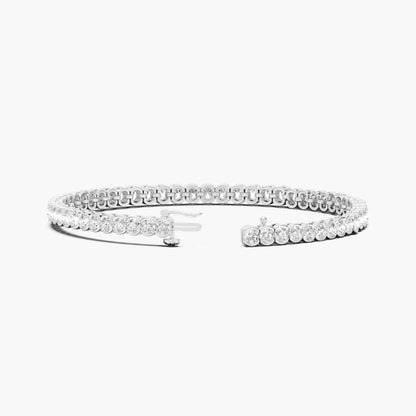 Tessa Round Lab Grown Diamond Diamond Half Bezel Set Tennis Bracelet