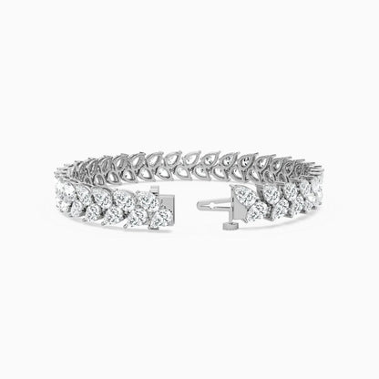 Skyla 20 Carat Pear Double Row Lab Grown Diamond Alternate Set Tennis Bracelet