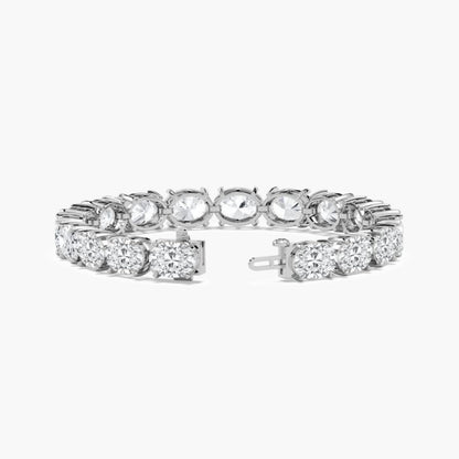 Dalia 34 Carat Oval Cut Lab Grown Diamonds Tennis Bracelet