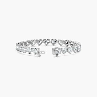 Navy 24 Carat Heart Shaped Lab Grown Diamonds Tennis Bracelet
