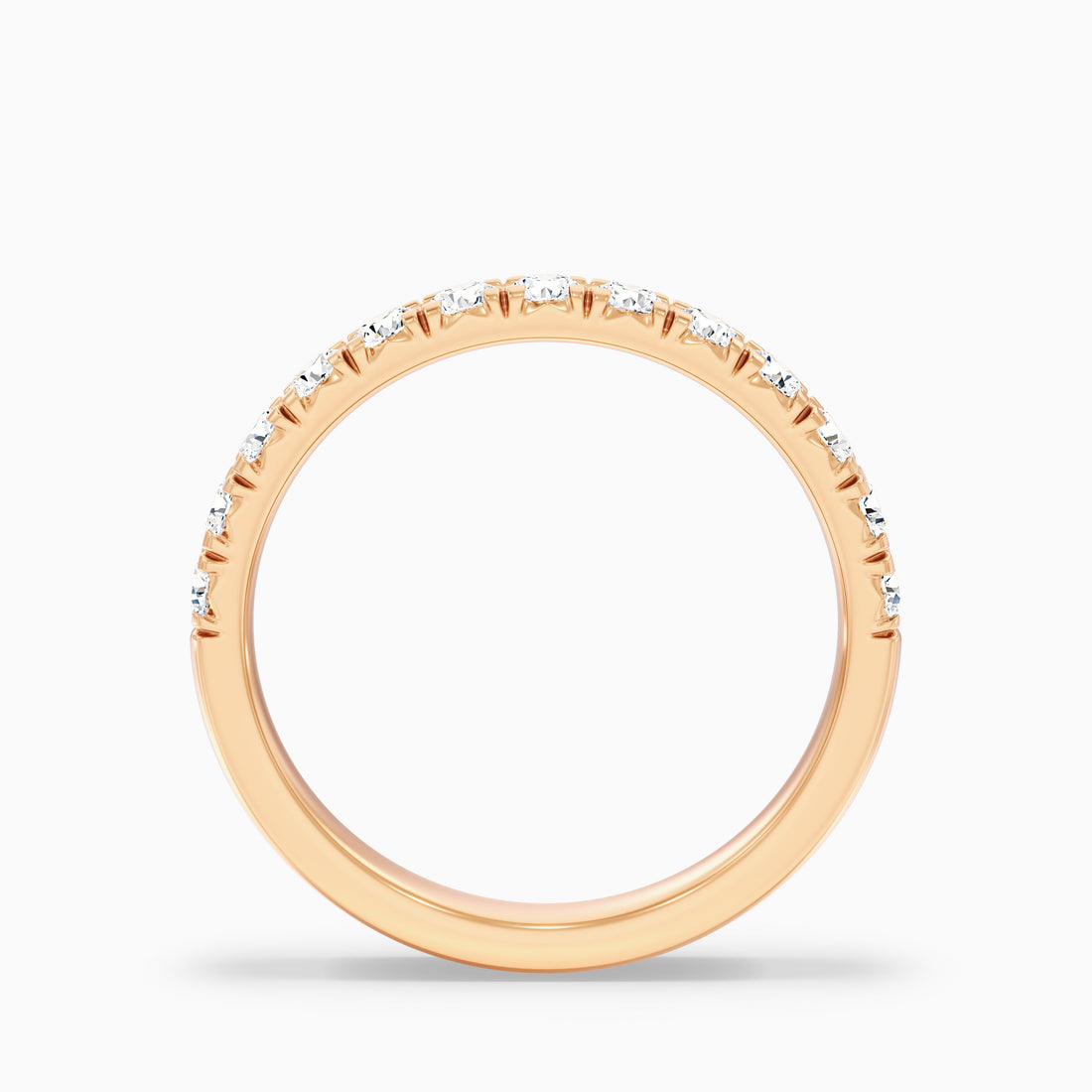 Victoria Round Cut Half Eternity Lab Grown Diamond Wedding Band  DestGlow