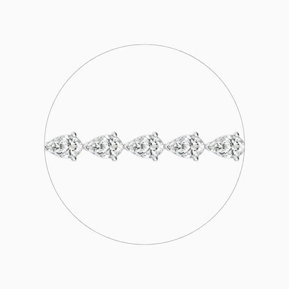 Gianna Pear Cut Lab Grown Diamond Curved Tennis Bracelet