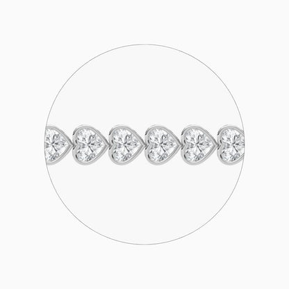 Wendy 23 Carat Heart Shaped Lab Grown Diamonds Tennis Bracelet