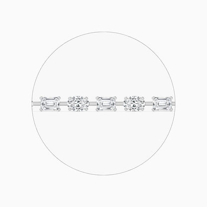 Stella Emerald And Oval Cut Lab Grown Diamond Tennis Bracelet