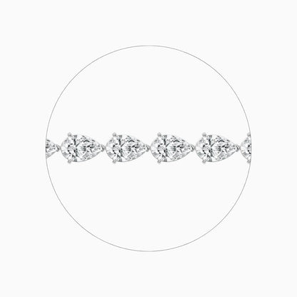 Ensley 30 Carat Pear Cut Lab Grown Diamonds Tennis Bracelet
