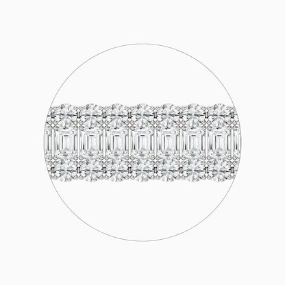 Dylan Emerald And Round Diamond Concentric Tennis Bracelet